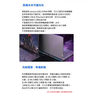 Lenovo 聯想 LOQ 15IRH8 82XV00QGTW i5/16G/獨顯 15吋 電競筆電[聊聊再優惠]