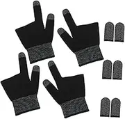 LABRIMP 2 Pairs Ultra Thin Gaming Finger Gloves for Mobile Gamers Touch Screen Finger Sleeves Comfortable Breathable Non Slip Design for and Billiards
