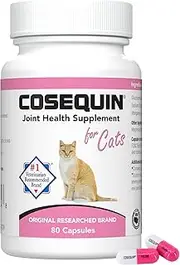 Nutramax Cosequin Joint Health Supplement for Cats - with Glucosamine and Chondroitin, 80 Capsules