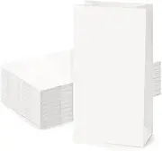 SHOPDAY Paper Lunch Bags 4lb 100 Pack White Paper Bags 5x2.95x9.45" Recyclable Kraft Sack Lunch Bags Snacks Bags Grocery Bags for Food Storage & Packing
