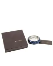 Bottega Veneta Intrecciato Leather Bangle Bracelet Women Blue