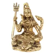 Antique Finish Brass Shiva Ashirwad Mudra Meditation Idol Figurine Statue