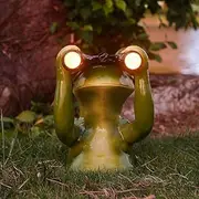 SUYNYBHF Garden Statue Yard Frog Lamp Solar Figurines Outdoor Lights Frog Decorative Porch Lawn Ornaments Male and Female Gifts, Birthday Gifts Garden Ornaments Large Sized