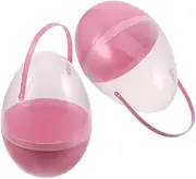 HOLIDYOYO 2pcs Eggs Candy Egg Decor Fillable Egg Clear Empty Egg Fillable Containers Basket Fillable Egg Ball Pp Pink