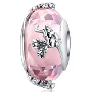 Solid 925 Sterling Silver Blush Pink Charm
