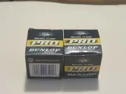 2 DUNLOP PRO DOUBLE YELLOW DOT SQUASH BALL box NEW WSF/WSA/PSA Official Ball