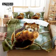 v796 Bed Sheets Panda Digital Printing Bedding Set, Panda Duvet Cover, Bedding, Linen, Queen Size, Fashion Design 3-Piece Bedding Set (1 Duvet Cover +