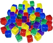 10mm Blank Multicolor Acrylic Cubes Math Teaching Supplies D6 s Set for Board Games DIY/Office 100 Pieces Pack