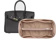 [XIAOYIBAIHUO] Handbag Organizing Insert for Hermes Birkin Handbags Polyester Satin Liner Bag Handbag Liner Bag Storage Bag, Beige, FOR Birkin 30