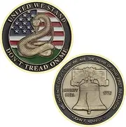 Don't Tread on Me Liberty Bell Challenge Coin Designed by Military Veterans