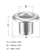 Eyelets 11.4x5.8x6 mm Alloy Grommet Silver Tone 100 Set