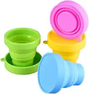 Guissi Collapsible Cup Compact Silicone, 4 Count (Pack of 1), 4 colors