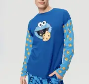 NEW PETER ALEXANDER MENS SESAME STREET COOKIE MONSTER PJ TOP L RRP$69.95