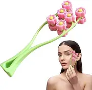 Flower Massage Roller - Y-Shaped Double Clips Massager | Portable 3D Flower Roller, Manual Relaxation Device, Increase Firmness