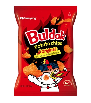 Samyang Buldak Spicy Chicken Potato Chips 4.23oz | Korean Hot Ramen Snack