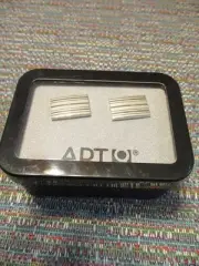 Apt. 9 Metal Silver Striped 3/4" x 1/2" Dress Cuff Links in Gift Box SR$28 NEW