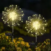 2X 120LED Solar Powered Firework Lights Outdoor Garden Christmas Decoration Warm