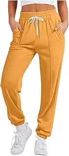 [Generic] Womens Leisure Comfy Pants Casual Waisted Loose Sports Pants Comfortable Drawstring Jogging Pants with Pockets for Ladies