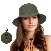 Waterproof Bucket Hat for Woman Men Rain Hat UPF 50+ Sun One Size Army Green