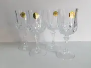 SET OF 4 Cristal d'Arques LONGCHAMP CLEAR 7-1/4" Water/ Wine Glasses 8-oz NEW