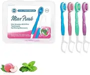 5 in 1 Toothbrush & Cepillo De Dientes, 5 in 1 Disposable Mini Toothbrush, Mini Travel Tooth-Brush Individually Wrapped Prepasted with Toothpaste, Tongue Scraper, Floss, Pick(10pcmixed)