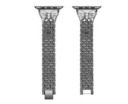 Watch Strap with Butterfly Metal Stainless Steel Shiny Steel Strap for Apple Apple Watch Series 5 4 3 2 1-Black