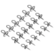 3 Sizes Screw Eye Pins Peg Bail, 90Pcs Cup Eyelet Screw Eye Pins, Silver
