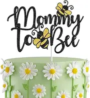 Black Glitter Mommy to Bee Cake Topper,What Will It Bee?Cake Cake Decor,Bee Themed Baby Shower Cake Topper,Pregnancy Announcement Party Decorations