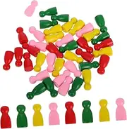 ADOCARN 40pcs Wooden Chess Pieces Game Chess Pieces Set Board Game Accessory for Chinese Checkers