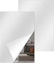 2Pcs Magnetic Locker Mirror, 5" x 7" Acrylic Magnetic Mirror, Highly Transparent Easy to Clean and Maintain, Small Mirrors School Locker, Frameless Mirrors for Cabinet (2)