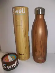 Swell Wood Collection Teak Water Bottle - 25oz