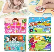 Dr Glows Sensory Book, Dr. Glow's Sensory Book - Keep Kids Off Devices, Dr. Glow See Touch Feel Sensory Book, Toddler Quiet Busy Book, Reusable Sticker Books for Toddlers 1-3 (4PCS)