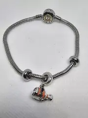 Authentic Pandora Charm Bracelet With Nemo Charm included as picture;7.5 in