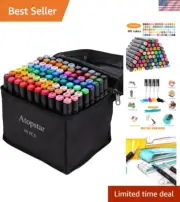 Professional Quality Alcohol Markers - 80 Colors with Blendable Tips for Artists