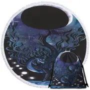 Waters of Imagination Cool Fantasy Art Dragon Round Beach Towel