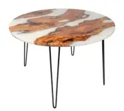 White Epoxy Solid Coffee Table, Hallway Resin Table, Modern Epoxy Table Decor