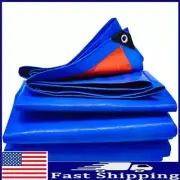 2x2/3/4M Heavy Duty Poly Tarp Waterproof Heavy Duty Blue Tarps UV Resistant Tarp