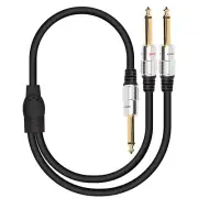 XMSJSIY 6.35Mm 1/4" TS Male to Dual 6.35Mm 1/4" TS Male Mono Stereo Y Cable