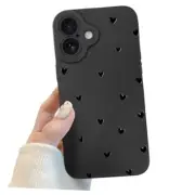 Compatible for iPhone 16 Plus Case, Black Cute For iPhone 16 Plus Black Heart