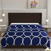 SJH DECOR Super Premium Quilt Cover Double Bed With Zipper - Blanket/Rajai/Comforter/Duvet Cover King Size 90x100 Inches, Soft Cotton Breathable Skin Friendly, Blue & White