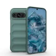 For Google Pixel 9 5G Case, Wavy Durable TPU Flannel Cover, Dark Green