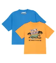 [Palm Angels Kids] Palm Angels Kids Set of two cotton T-shirts Y 12 multicoloured