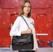 Narciso Rodriguez Designer Black Leather & Suede Jaq Shoulder Bag ~MRSP $1995.00