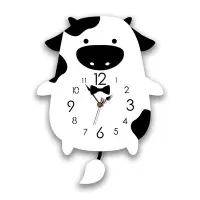 在飛比找Yahoo!奇摩拍賣優惠-搖擺時鐘 搖尾巴奶牛掛鐘 壁掛時鐘 創意亞克力裝飾靜音時鐘 