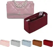 [KINGS IN BAG] Purse Organizer Insert for 19 Handbag, Satin Bag Insert Compatible with Chanel, Lightweight and Soft Touch Inner Bag for Women Luxury Handbags, Multicolor Options(Rouge Grenat, Jumbo30)