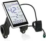 Electric Bike Cycling Computer Meter, 24V 36V 48V 60V Universal Display Meter M5 LCD Display Panel Speedometer with Waterproof Connector & Extension Cord Suitable for Electric Bike Bicycle