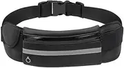 TOOGABBIE Slim Running Belt Fanny Pack for Women Men, Phone Holder Runners Pouch Waist Belt for Workout Jogging, Money Belt Running Gift Gear Accessories, Black, One Size, Fashion