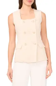 halogen(r) Tweed Square Neck Vest in Almond Milk at Nordstrom, Size Small