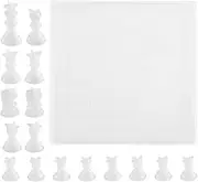 VGOL Chess Board Resin Mould Set 1PC Checker Game Board Silicone Mould & 16PCS 3D Checkers Pieces Casting Moulds for Outdoor Board Games DIY Crafts Making