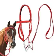Horse Headstall - Soft Lined Horse Browband - Browband Snaffle Adjustable for Equine Riding, Soft Lined Equestrian Noseband